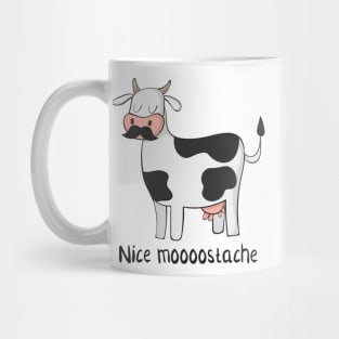 a cow with moostache Mug
